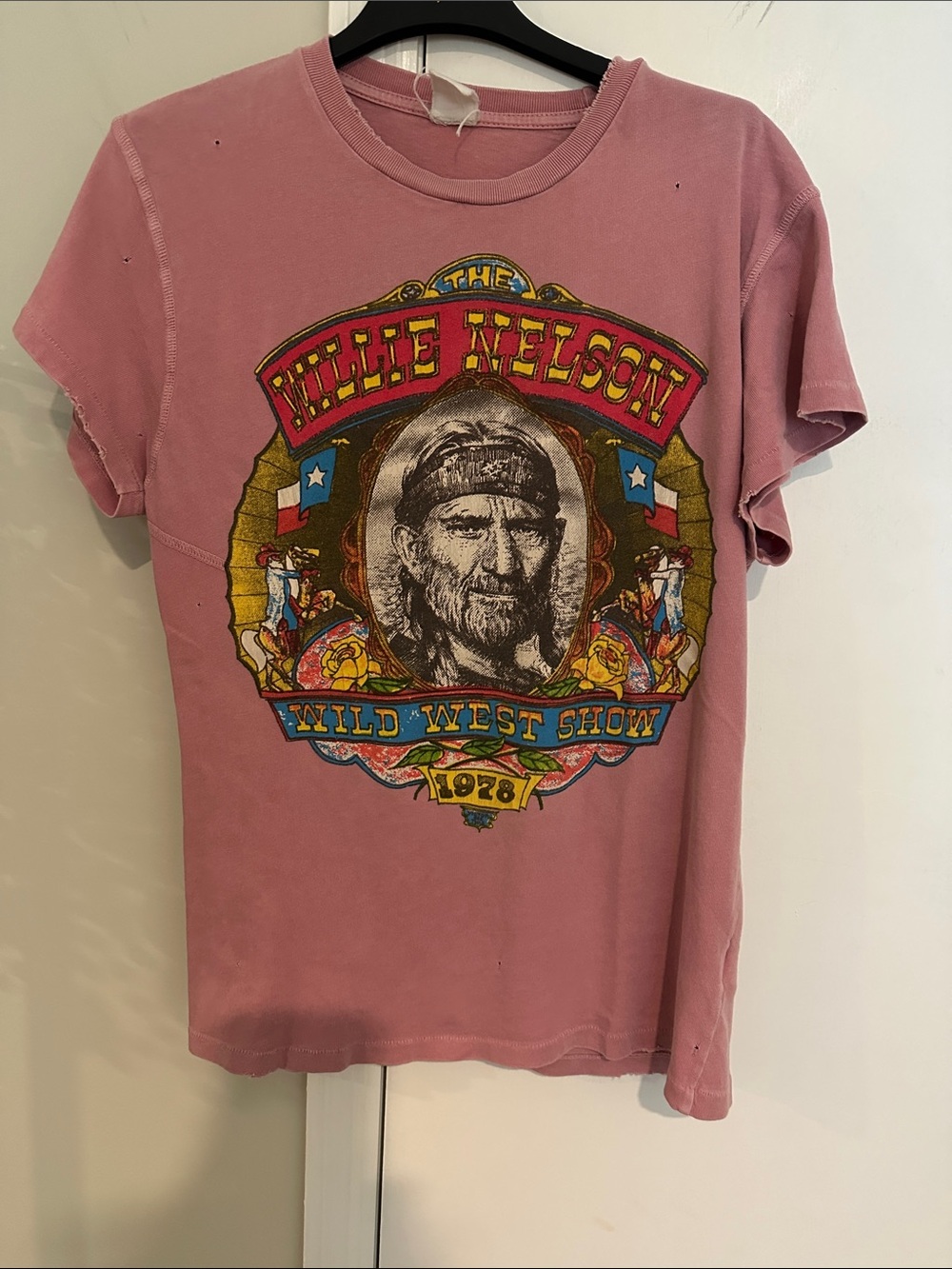 MadeWorn Willie Nelson short sleeve tee pre-owned but in EUC distressed XS